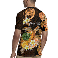 Personalised Aloha Hawaii Lanai Island Rugby Jersey Pineapple Isle Map Sea Turtle Plumeria