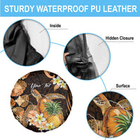 Personalised Aloha Hawaii Lanai Island Spare Tire Cover Pineapple Isle Map Sea Turtle Plumeria