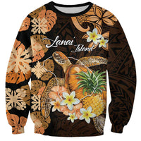 Personalised Aloha Hawaii Lanai Island Sweatshirt Pineapple Isle Map Sea Turtle Plumeria LT14 Unisex Orange - Polynesian Pride