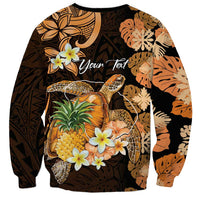 Personalised Aloha Hawaii Lanai Island Sweatshirt Pineapple Isle Map Sea Turtle Plumeria LT14 - Polynesian Pride