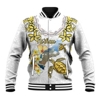 Personalised Aloha Hawaii Niihau Island Baseball Jacket Forbidden Isle Map Shell Lei LT14 Unisex Yellow - Polynesian Pride