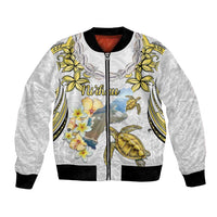 Personalised Aloha Hawaii Niihau Island Bomber Jacket Forbidden Isle Map Shell Lei