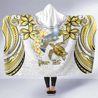 Personalised Aloha Hawaii Niihau Island Hooded Blanket Forbidden Isle Map Shell Lei LT14 One Size Yellow - Polynesian Pride