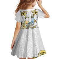 Personalised Aloha Hawaii Niihau Island Kid Short Sleeve Dress Forbidden Isle Map Shell Lei LT14 - Polynesian Pride