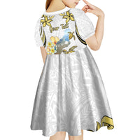 Personalised Aloha Hawaii Niihau Island Kid Short Sleeve Dress Forbidden Isle Map Shell Lei LT14 - Polynesian Pride
