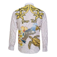 Personalised Aloha Hawaii Niihau Island Long Sleeve Button Shirt Forbidden Isle Map Shell Lei LT14 - Polynesian Pride