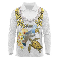 Personalised Aloha Hawaii Niihau Island Long Sleeve Polo Shirt Forbidden Isle Map Shell Lei LT14 Yellow - Polynesian Pride