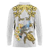 Personalised Aloha Hawaii Niihau Island Long Sleeve Polo Shirt Forbidden Isle Map Shell Lei LT14 - Polynesian Pride