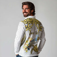 Personalised Aloha Hawaii Niihau Island Long Sleeve Polo Shirt Forbidden Isle Map Shell Lei LT14 - Polynesian Pride