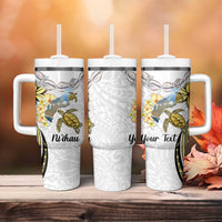 Personalised Aloha Hawaii Niihau Island Tumbler With Handle Forbidden Isle Map Shell Lei LT14 - Polynesian Pride