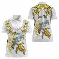 Personalised Aloha Hawaii Niihau Island Women Polo Shirt Forbidden Isle Map Shell Lei LT14 - Polynesian Pride