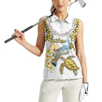 Personalised Aloha Hawaii Niihau Island Women Sleeveless Polo Shirt Forbidden Isle Map Shell Lei LT14 - Polynesian Pride