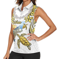 Personalised Aloha Hawaii Niihau Island Women Sleeveless Polo Shirt Forbidden Isle Map Shell Lei LT14 - Polynesian Pride