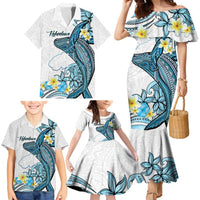 Personalised Aloha Hawaii Kahoolawe Island Family Matching Mermaid Dress and Hawaiian Shirt Target Isle Map With Humpback Whale