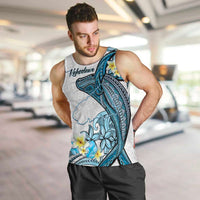 Personalised Aloha Hawaii Kahoolawe Island Men Tank Top Target Isle Map With Humpback Whale LT14 Blue - Polynesian Pride