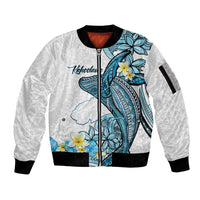 Personalised Aloha Hawaii Kahoolawe Island Sleeve Zip Bomber Jacket Target Isle Map With Humpback Whale