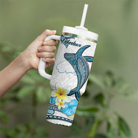 Personalised Aloha Hawaii Kahoolawe Island Tumbler With Handle Target Isle Map With Humpback Whale LT14 - Polynesian Pride