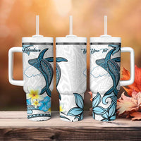 Personalised Aloha Hawaii Kahoolawe Island Tumbler With Handle Target Isle Map With Humpback Whale LT14 - Polynesian Pride