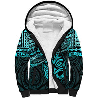 Personalised Matariki New Zealand Sherpa Hoodie Maori New Year Tiki Turquoise Version LT14 Unisex Turquoise - Polynesian Pride