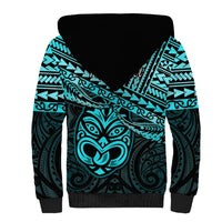 Personalised Matariki New Zealand Sherpa Hoodie Maori New Year Tiki Turquoise Version LT14 - Polynesian Pride