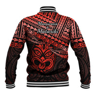 Matariki New Zealand Baseball Jacket Maori New Year Tiki Red Version LT14 - Polynesian Pride