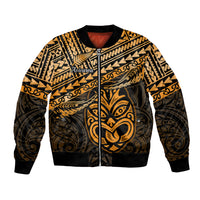 Matariki New Zealand Bomber Jacket Maori New Year Tiki Gold Version LT14 Unisex Gold - Polynesian Pride