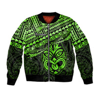 Matariki New Zealand Bomber Jacket Maori New Year Tiki Green Version LT14 Unisex Green - Polynesian Pride