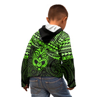 Matariki New Zealand Kid Hoodie Maori New Year Tiki Green Version LT14
