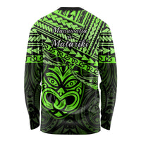 Matariki New Zealand Long Sleeve Shirt Maori New Year Tiki Green Version LT14 - Polynesian Pride