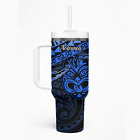 Matariki New Zealand Tumbler With Handle Maori New Year Tiki Blue Version