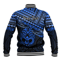 Personalised Matariki New Zealand Baseball Jacket Maori New Year Tiki Blue Version LT14