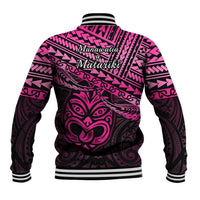 Matariki New Zealand Baseball Jacket Maori New Year Tiki Pink Version LT14