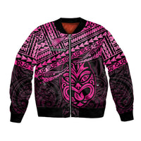 Matariki New Zealand Bomber Jacket Maori New Year Tiki Pink Version LT14 Unisex Pink - Polynesian Pride