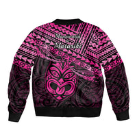 Matariki New Zealand Bomber Jacket Maori New Year Tiki Pink Version LT14 - Polynesian Pride