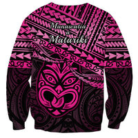 Matariki New Zealand Sweatshirt Maori New Year Tiki Pink Version LT14 - Polynesian Pride
