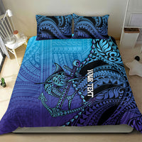 Personalised Polynesia Blue Marlin Fishing Bedding Set Marlin Anchor Tattoo Polynesian Pattern LT14 - Polynesian Pride