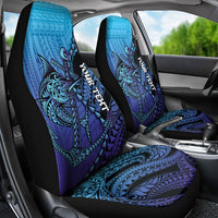 Personalised Polynesia Blue Marlin Fishing Car Seat Cover Marlin Anchor Tattoo Polynesian Pattern LT14 - Polynesian Pride