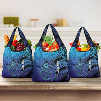 Personalised Polynesia Blue Marlin Fishing Grocery Bag Marlin Anchor Tattoo Polynesian Pattern LT14 3-pack One Size Purple - Polynesian Pride
