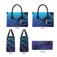 Personalised Polynesia Blue Marlin Fishing Leather Bag Marlin Anchor Tattoo Polynesian Pattern LT14 - Polynesian Pride