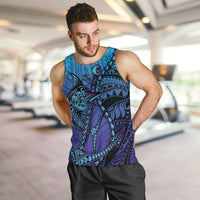Personalised Polynesia Blue Marlin Fishing Men Tank Top Marlin Anchor Tattoo Polynesian Pattern LT14 Purple - Polynesian Pride