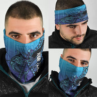 Personalised Polynesia Blue Marlin Fishing Neck Gaiter Marlin Anchor Tattoo Polynesian Pattern LT14 - Polynesian Pride