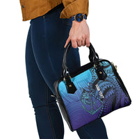 Personalised Polynesia Blue Marlin Fishing Shoulder Handbag Marlin Anchor Tattoo Polynesian Pattern LT14 - Polynesian Pride