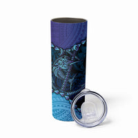 Personalised Polynesia Blue Marlin Fishing Skinny Tumbler Marlin Anchor Tattoo Polynesian Pattern LT14 - Polynesian Pride