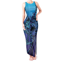 Personalised Polynesia Blue Marlin Fishing Tank Maxi Dress Marlin Anchor Tattoo Polynesian Pattern LT14 Women Purple - Polynesian Pride