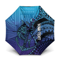 Personalised Polynesia Blue Marlin Fishing Umbrella Marlin Anchor Tattoo Polynesian Pattern LT14 One Size Folded 11.42 inch Opened Diameter 37.4 inch Purple - Polynesian Pride