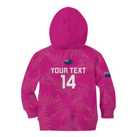 Custom New Zealand Silver Fern Rugby Kid Hoodie Go Aotearoa - Pink Version