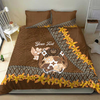 Personalised Tonga Language Week Bedding Set Malo e Lelei Tongan Ngatu Pattern - Brown LT14 - Polynesian Pride