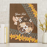 Personalised Tonga Language Week Canvas Wall Art Malo e Lelei Tongan Ngatu Pattern - Brown LT14 Without Frame Brown - Polynesian Pride