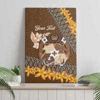 Personalised Tonga Language Week Canvas Wall Art Malo e Lelei Tongan Ngatu Pattern - Brown LT14 - Polynesian Pride
