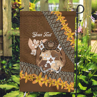 Personalised Tonga Language Week Garden Flag Malo e Lelei Tongan Ngatu Pattern - Brown LT14 Garden Flag Brown - Polynesian Pride